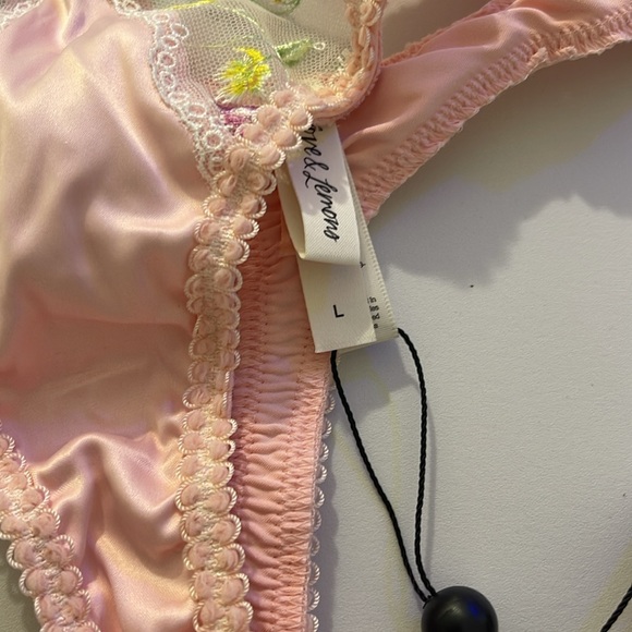 For Love and Lemons Light Pink Garter (L) and Thong (L) - Picture 3 of 3